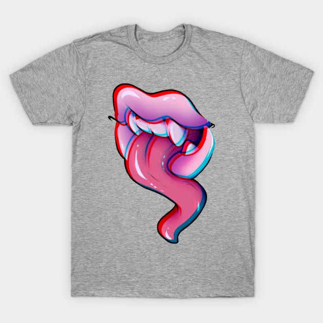 Tongue and Teeth T-Shirt by mspinkcloud